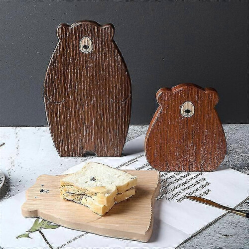 Wooden Board Cutting Board Cute Bear-shaped Bread Tray Black Walnut Kitchen Board,brown 1