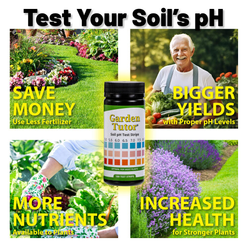 Garden Tutor Soil pH Test Kit (3.5-9 Range) | 100 Soil pH Test Strips 1