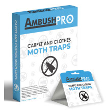 CARPET AND CLOTHES MOTH TRAPS. 7 Pack of Pesticide Free, Sticky Pheromone Traps That Attract, Catch and Kill Carpet and Clothes Moths and Monitor