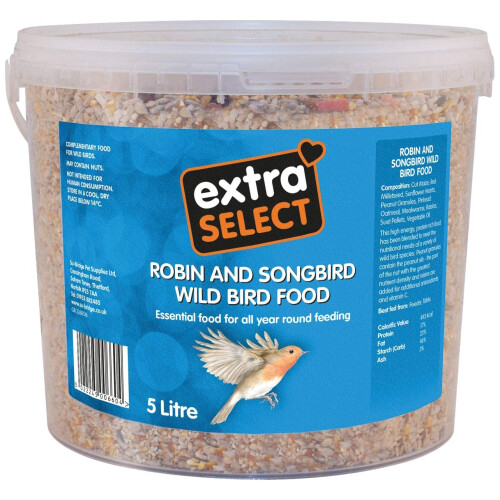 Extra Select Robin and Songbird Feed Mix Tub, 5 Litre