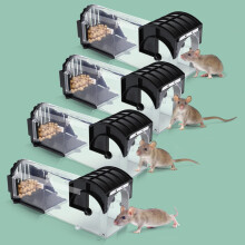 4 Pack Humane Mouse Traps Indoors, Live Mice Traps, Upgraded Sensitive Effective & Easy Use,Touchless Catch Mice, Mouse, Field Mouse & Rodent Catchers