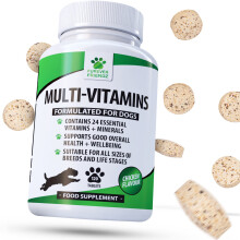 Furever Friendz Daily Multivitamin Dog Supplement - 120 Chewable Chicken Flavour Tablets ? Dog Vitamins and Supplements - 24 Nutrients, Vitamins For