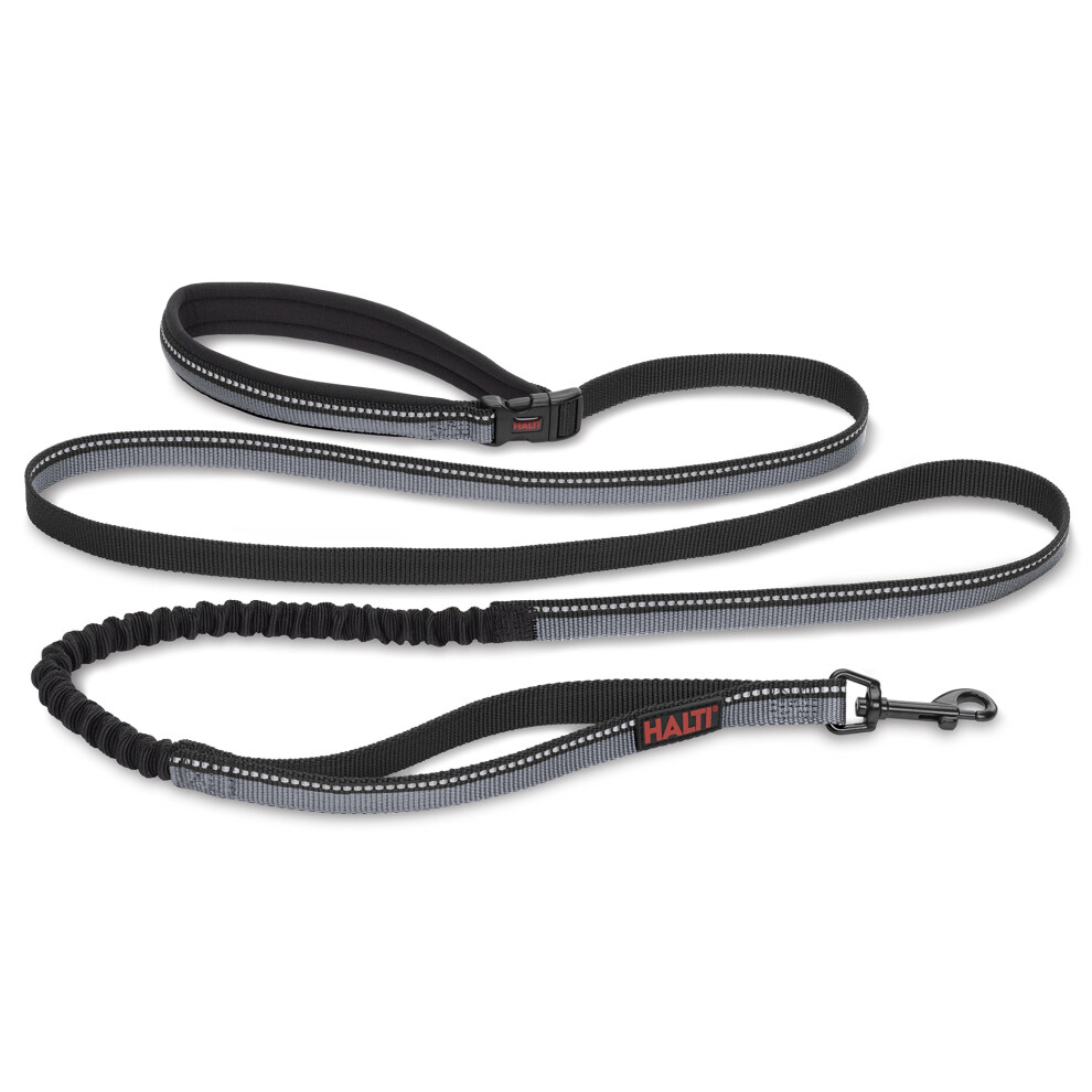 Halti Active Lead Size Large, Award-Winning Bungee Dog Lead, Shock-Absorbing Anti-Pull Dog Leash, All-In-One Neoprene Padded Belt & Lead, Black