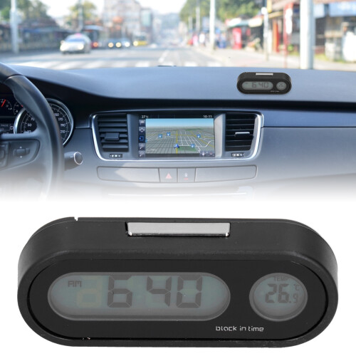 Digital Car Thermometer Night Light with Backlight Clock for Car Office Home