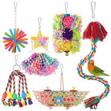 Pethee 6 Pack Bird Shredding Toys - Budgie & Parrot Chewing Toys for Cage Hanging & Foraging