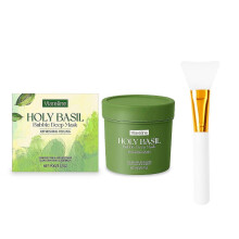 (1PCS) Holy Basil Bubble Deep Mask - Gently Bubbles for Deep Cleansing, Purifies Pores & Blackheads, Wash-Off Treatment for Glowing Skin, 90g