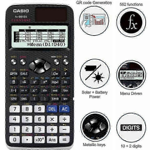 (Black) FX-991EX wissenschaftlicher Rechner mit natrlichem Display