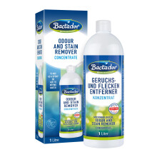 Bactador Odor and Stain Remover Concentrate 1L - Biological enzyme cleaner against sweat, smoke, cat urine, dog urine, animal odors - For household,