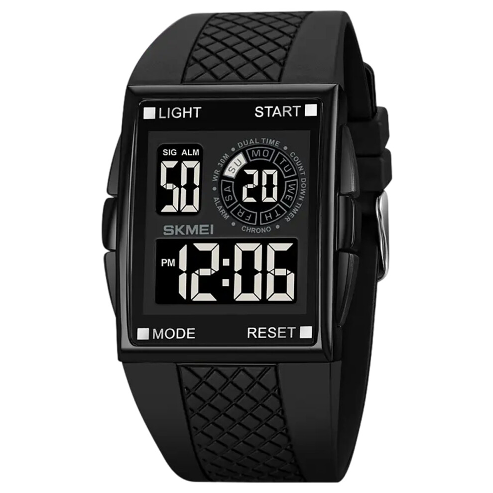 Digital Bracelet Watch With Square Dial, Digital Display Technology Led Display Multifunctional Chronograph Alarm Stopwatch Watch, Shock Resistant Wat 9399812758287