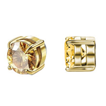 Non Piercing Magnetic Earrings for Sensitive Ears, 6 Prong Basket Screw Back Alternative with Zirconia Magnets, Stainless Steel Stud Earrings for Men