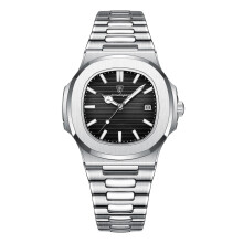 Wear Resistant Men's Watch With Automatic Mechanical Movement, Business Watch Stainless Steel Waterproof Luminous Design, Scratch Resistant Luxury Sty