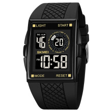Ceas digital cu dublă oră pentru bărbați, cronometru cu numărătoare inversă cu lumină LED, cronometru impermeabil de lux sport în aer liber,