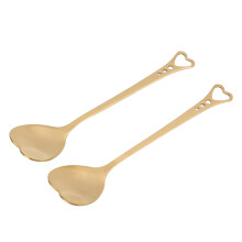 Durable Stainless Steel Spoon, Elegant Design For Afternoon Tea With Heart-Shaped Utensil, Gold-Plated To Spread Love And Joy