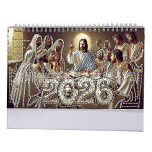 (A) 2026 DIY Diamond Painting Desk Calendar - Creative Monthly Flip Calendar with To-Do List, Diamond Art Kit Included, Perfect Office & Home Decor
