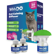TeddyDo Calming Diffuser for Cats | UK Plug In | 60 Days Duo Refill Kit | 2x48ml | Cat Pheromone Diffuser | Reduce Spraying, Scratching & Anxiety |