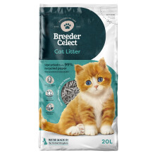 Breeder Celect Natural Cat Litter (20L) - 99 percent Recycled Paper, Absorbent Cat Litter Pellets, Optimal Odor Control, Non-Clumping, Biodegradable &