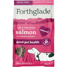 Forthglade Dry Dog Food, Cold Pressed, (6kg Resealable Bag), Salmon with Vegetables, Hypoallergenic Dog Food, Grain Free Complete Meal, Natural Puppy,