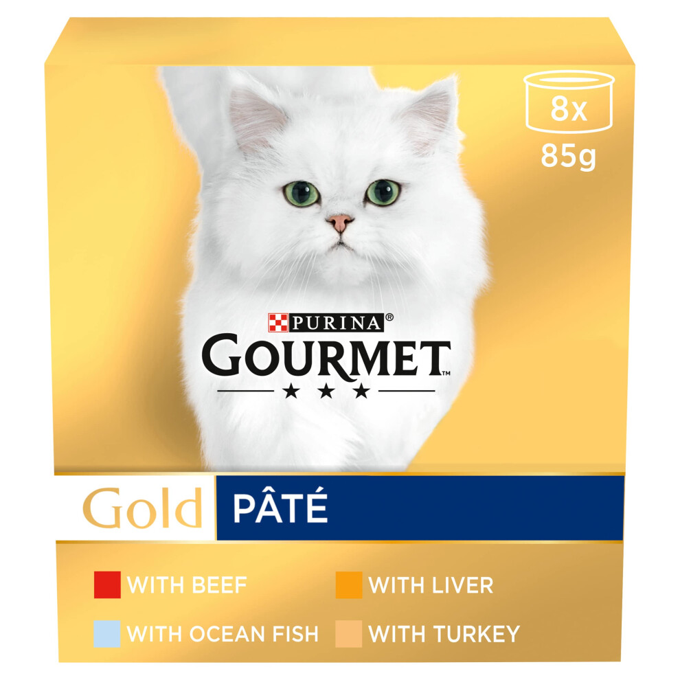 Gourmet Mousse Fish Selection Cat Food 8X85g, Pack Of 6 Gold