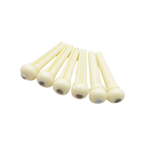6Pcs Acoustic Guitar Bridge Pins-White colored shell