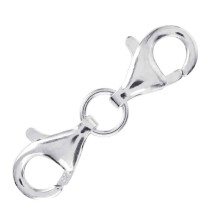 Fermoir double mousqueton en forme de tête de dragon pour rallonge de collier, connecteur de bijou en argent sterling 925 hypoallergénique,