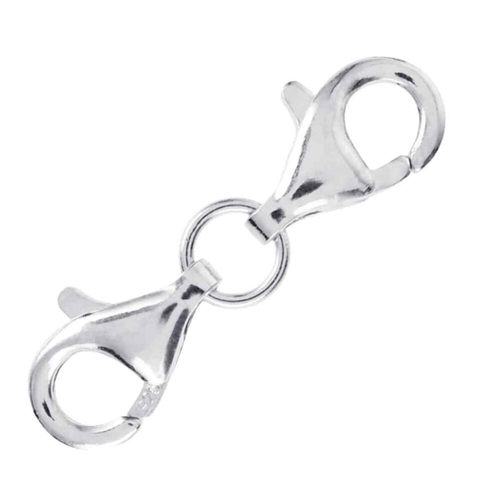 925 Sterling Silver Clasp for Necklaces, Double Lobster Claw Clasps with Extended Length and Dragonshead Aesthetic, Easy to Use Secure Closure for Bra