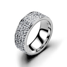 Anillo de compromiso y promesa de boda, joyería de moda para mujeres y hombres, antialérgico, no se decolora ni se oxida, elegante, con circonitas