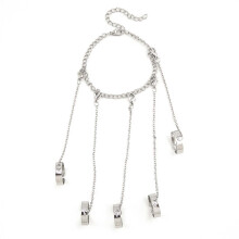 Bracelet de main gothique à chaîne avec pompon, bagues hip-hop pour homme et femme, bracelet punk à chaîne empilable, bijoux minimalistes punk