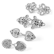Sjaalclip voor dames, verstelbare tailleclip met vintage overhemdclipdesign, traditionele Chinese patroon capeclips voor cape, trui, vest, sjaal, S
