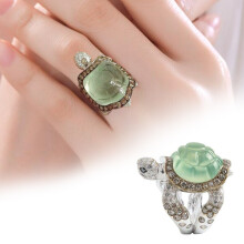 Anello a forma di tartaruga per amanti dell'oceano, anello con animale dal design alla moda, anello regolabile ipoallergenico di tendenza per donne e