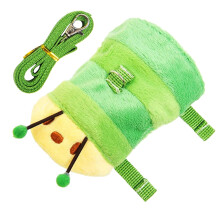 Pet Harness with Cute Caterpillar Design, Breathable Plush Vest, Adjustable Leash for Small Animals