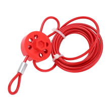 Safety Lockout Cable 2m Stainless Steel Lockable Handle Adjustable for Tagout