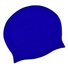 Adult Swim Cap for Women Men Water Resistant Silicone-Blue
