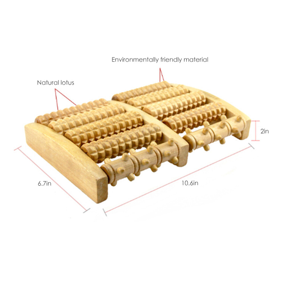 Reflexology Relief Roller, Wooden Foot Massager for Pressure Point Therapy, Portable Acupressure Tool for Improved Circulation & Plantar Fasciitis