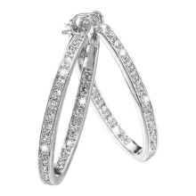 Orecchini a cerchio scintillanti dal design elegante, cerchio rotondo di lusso con strass scintillanti ipoallergenici, orecchini a cerchio con