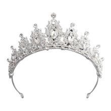 Sprankelende koninginnentiara voor vrouwen, bruidshaaraccessoire, klassiek ontwerp, kristallen kroon, tiara van hoogwaardig materiaal met