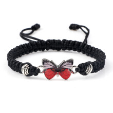 Handvävt snörarmband, Fjärilsberlockarmband i premiummaterial för kvinnor, Lyckofjärilsarmband med ljusa färger och inspirerande design,
