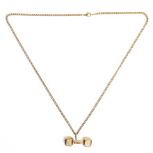 Ciondolo Punk Hip Hop Manubrio, collana con catena regolabile impermeabile, gioielli fitness placcati oro per uomo e donna, accessorio da palestra