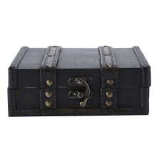 Vintage Wooden Treasure Chest, Gray Treasure Chest With Smooth Surface Grinding And Retro Appearance For A Timeless Addition To Your Space