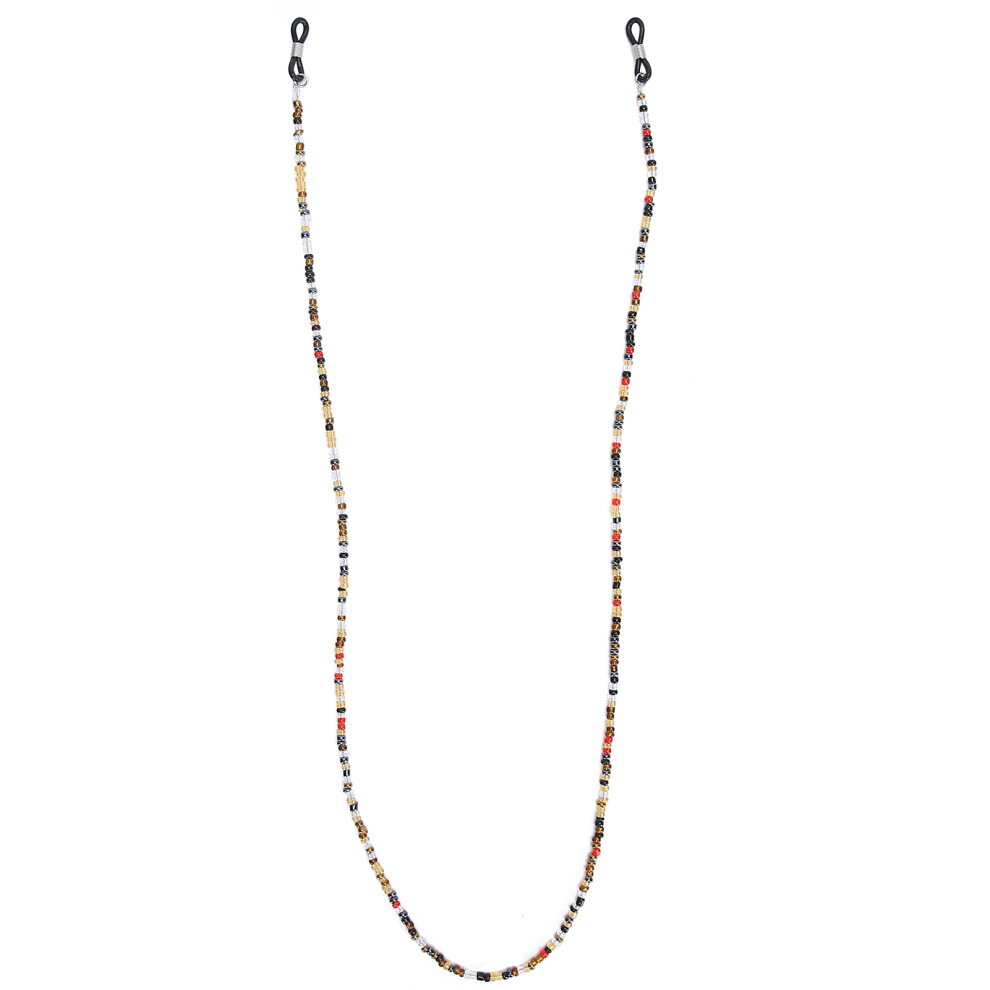 Adjustable Loop Eyeglass Chains with Colorful Beaded Accents and Non-Slip Grips, Eyewear Retainer Strap with Metal Coils for Secure Universal Fit