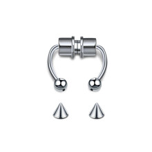 Fake Septum Piercing, Nose Cuffs Magnetic Septum Nose Ring Stainless Steel Clip On Design, Horseshoe Non Pierced Fake Nose Hoop for Men Women, Hypoall