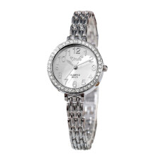 Slim Bracelet Watch for Women, Elegant Silver Wrist Watch with Mother of Pearl Dial, Bling Rhinestones Adjustable Strap Ladies Wrist Watch, Quartz Mov