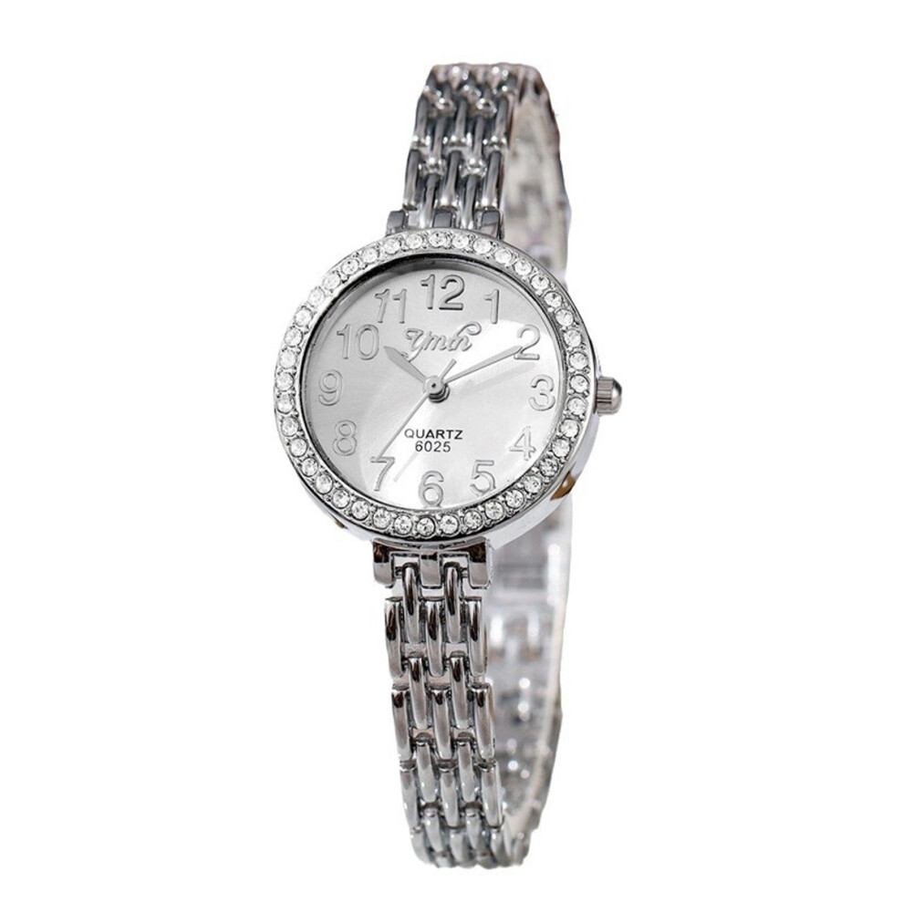 Watches For Women, Quartz Wristwatches With Elegant Fashion Design Waterproof Stainless Steel Lady Watch, Minimalist Dress Timepiece For Daily Silver