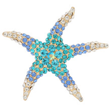 Rhinestone Patches for DIY Fashion, Handmade Crystal Applique Sew on Starfish Design, Delicate Jewelry Gifts with Ocean Blue Decorations, Sparkling Be
