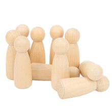 Păpuși din lemn natural nefinisat pentru meșteșuguri, jucărie educativă cadou pentru copii care stimulează imaginația, figurine din lemn