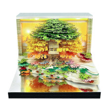 (Green) Unique Paper Sculpture Calendar For Desk Decor Unique Art Home Decor for School Home/Office