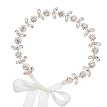 Copricapo da sposa in stile bohémien per damigella d'onore, tralci per capelli con perle di cristallo e decorazioni di strass AAA, fasce per capelli