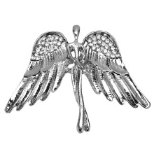 Crystal Angel Wings Brooch, Rhinestone Statement Brooches Elegant Angel Design Inlaid With Sparkling Crystals, Unisex Suit Jewelry Accessories for Clo