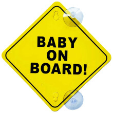 Baby in Car Sticker for Back Window, Reusable Safety Sign, Weather Resistant 12cm PP Decal
