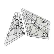 Gebogen hoeksnijder, acryl naaipatroon voor patchwork, gemaakt van duurzaam materiaal voor gemakkelijk naaien en veelzijdig gebruik, antislip grip,