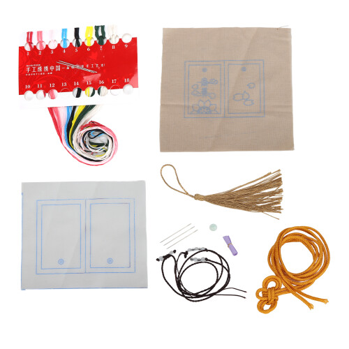 Premium DIY κιτ κεντήματος με κινέζικο σχοινί κόμπων, έργο ραπτικής για αρχάριους,